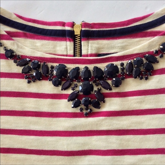 JOULES STRIPED EMBELLISHED COTTON TOP SIZE… - Picture 5 of 8